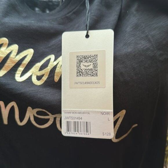 zadig and voltaire Skinny Short Sleeve Mon Amour Foil Tee M - Picture 7 of 7